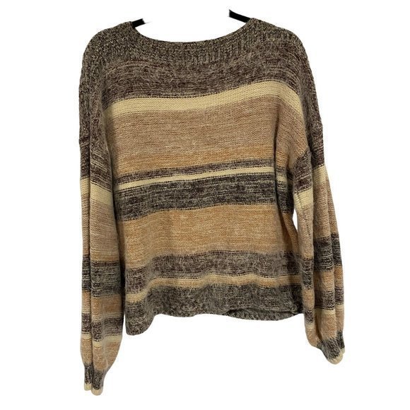 Buckle‎ BKE Eyelash Knit Boatneck Striped Sweater Size M - Picture 7 of 9